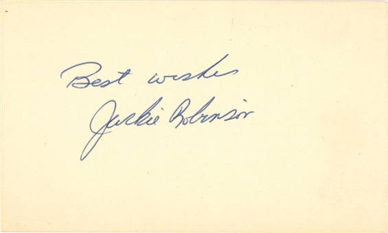 Jackie Robinson Signed & "Best Wishes" Inscribed Cut (Beckett GEM MT 10)